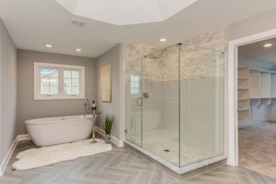 Glass Shower with Frameless Design